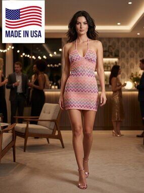 Women's Three Way Dress Pink Multi Print One Size Fits Most